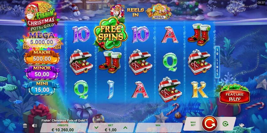 Schermata di gioco della slot festiva