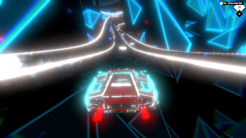 Neon tracks in Music Racer